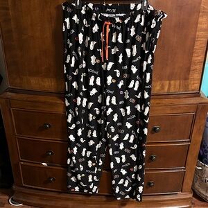 Black Halloween Ghost Pajama Pants